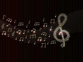 Abstract Musical Notes Background In Brown And Golden Color. vector