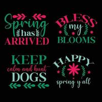 spring T-Shirt Design Digital Download Bundle vector