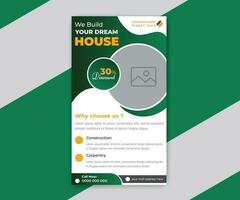 Flat design construction timeline story or web banner poster design template vector