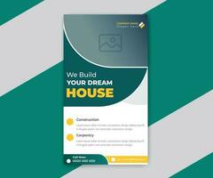 Flat design architecture project online web banner stories design template vector