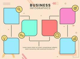 Business Infographics Template Layout With Colorful Diagram On Peach Background. vector