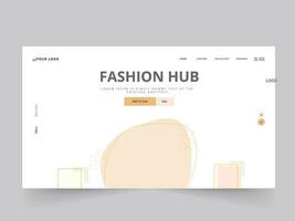 Fashion Hub Landing Page Or Web Template Design In White Color. vector