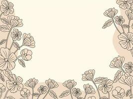 Doodle Style Floral Decorated Background With Given Space For Message. vector