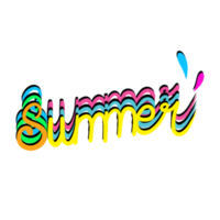 zomer veelkleurig belettering png