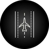 Plane on Runway Vector Icon