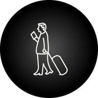 Walking with Luggage Vector Icon