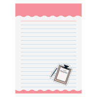 Paper Note Aesthetic Writing Pad and Pen Sticker Back To School png