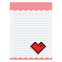 Paper Note Classic Heart 8Bit Logo Symbol png