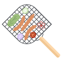 köstlich gegrillt Würste auf ein Eisen Grill png