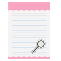 Paper Note Aesthetic Magnifying glass Sticker Back To School png