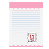 Paper Note Aesthetic Calendar Sticker Back To School png