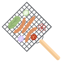 Delicious Grilled Sausages on an Iron Grill png