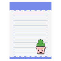 papier Notitie schattig esthetisch emoticon cactus plan verzameling png