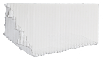 piece of white corrugated paper on transparent background png file