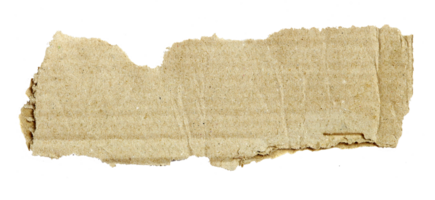 brown corrugated paper torn into pieces on transparent background png file