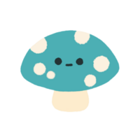 disegnato a mano carino blu funghi, carino verdura personaggio design nel scarabocchio stile png