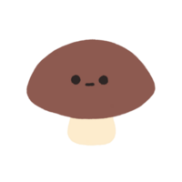 Hand-drawn Cute brown mushrooms, Cute vegetable character design in doodle style png