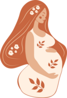 Portrait of beautiful young pregnant woman. Concept of pregnancy and motherhood. png