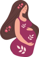 Portrait of beautiful young pregnant woman. Concept of pregnancy and motherhood. png