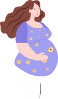 Portrait of beautiful young pregnant woman. Concept of pregnancy and motherhood. png