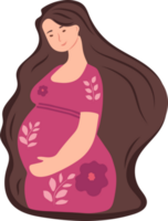 Portrait of beautiful young pregnant woman. Concept of pregnancy and motherhood. png