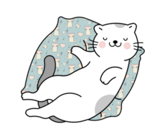 Happy cute Cat Sleeping On Pillow png