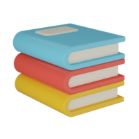 Pile of books 3d icon. png