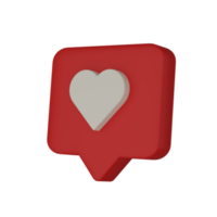 3d realistisk bubbla med vit hjärtan ikon. png