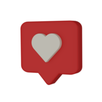 3d realistisk bubbla med vit hjärtan ikon. png