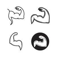 Arm muscle silhouette logo biceps icon vector