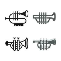 Musical instrument simple icon trumpet for jazz music vector