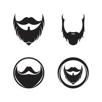 Beard icon logo and mustache vector