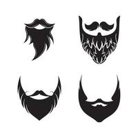 Beard icon logo and mustache vector