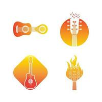 Guitar logo design icon and symbol vector