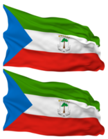 equatoriaal Guinea vlag golven geïsoleerd in duidelijk en buil textuur, met transparant achtergrond, 3d renderen png