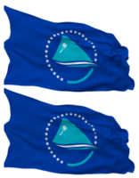 Pacific Community, PC, South Pacific Commission, SPC Flag Waves Isolated in Plain and Bump Texture, with Transparent Background, 3D Rendering png