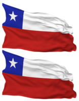 chile flagga vågor isolerat i enkel och stöta textur, med transparent bakgrund, 3d tolkning png