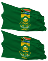 Cricket South Africa, CSA Flag Waves Isolated in Plain and Bump Texture, with Transparent Background, 3D Rendering png