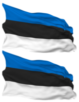 Estonie drapeau vagues isolé dans plaine et bosse texture, avec transparent arrière-plan, 3d le rendu png