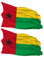 Guinea Bissau Flag Waves Isolated in Plain and Bump Texture, with Transparent Background, 3D Rendering png