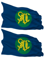 Southern African Development Community, SADC Flag Waves Isolated in Plain and Bump Texture, with Transparent Background, 3D Rendering png