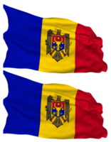 Moldova Flag Waves Isolated in Plain and Bump Texture, with Transparent Background, 3D Rendering png