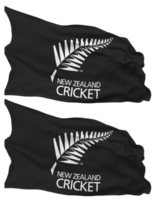 New Zealand Cricket, NZC Flag Waves Isolated in Plain and Bump Texture, with Transparent Background, 3D Rendering png