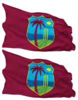 cricket väst indies, cwi flagga vågor isolerat i enkel och stöta textur, med transparent bakgrund, 3d tolkning png