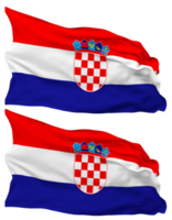 Croacia bandera olas aislado en llanura y bache textura, con transparente fondo, 3d representación png