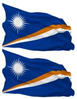 Marshall Islands Flag Waves Isolated in Plain and Bump Texture, with Transparent Background, 3D Rendering png