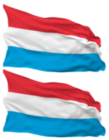 Luxembourg drapeau vagues isolé dans plaine et bosse texture, avec transparent arrière-plan, 3d le rendu png