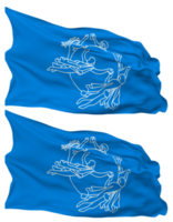 Universal Postal Union, UPU Flag Waves Isolated in Plain and Bump Texture, with Transparent Background, 3D Rendering png