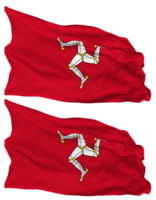 Isle of Man Flag Waves Isolated in Plain and Bump Texture, with Transparent Background, 3D Rendering png