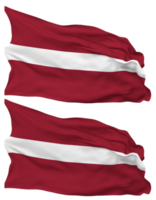 lettland flagga vågor isolerat i enkel och stöta textur, med transparent bakgrund, 3d tolkning png